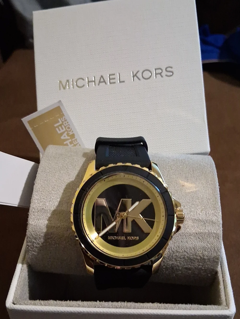 Michael Kors Men's Gold and Black Logo Sport Watch